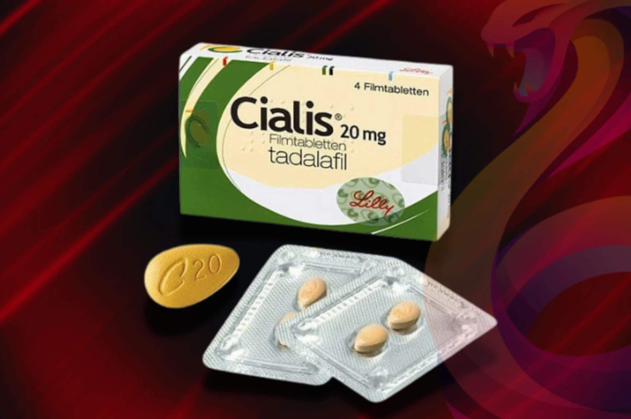 Cialis 20 mg packaging blister and tablets
