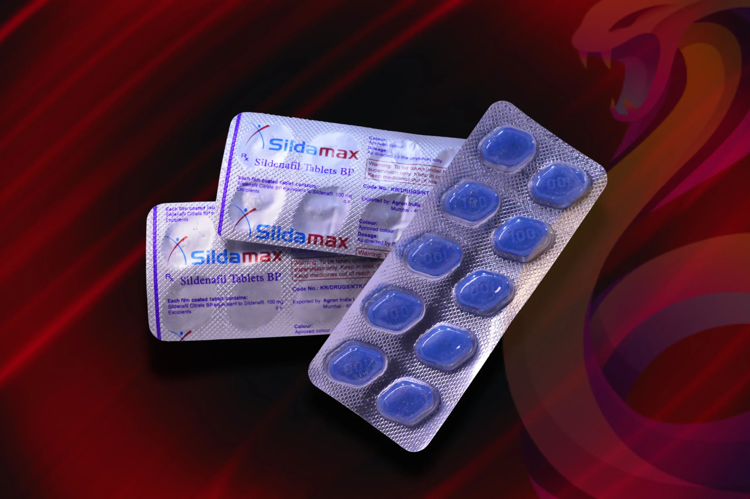 Sildamax 100 mg blister detail