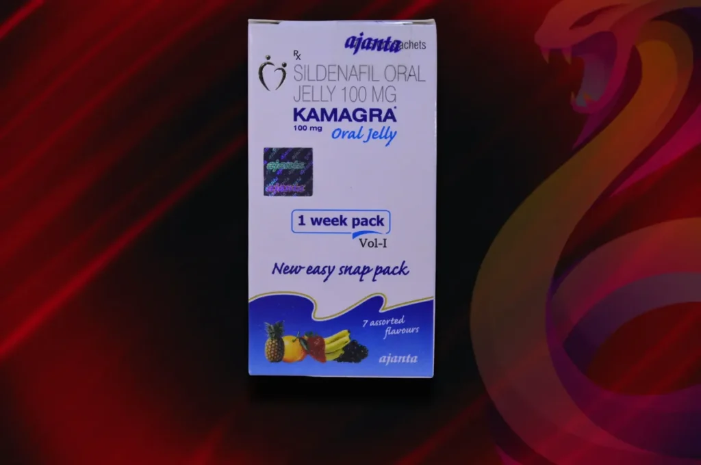 Kamagra Oral Jelly sachets presented as sildenafil gel